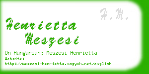 henrietta meszesi business card